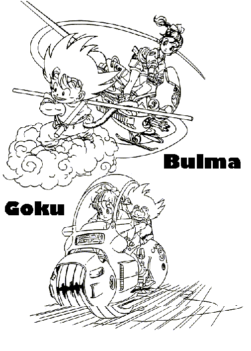 coloriage bulma et sangoku